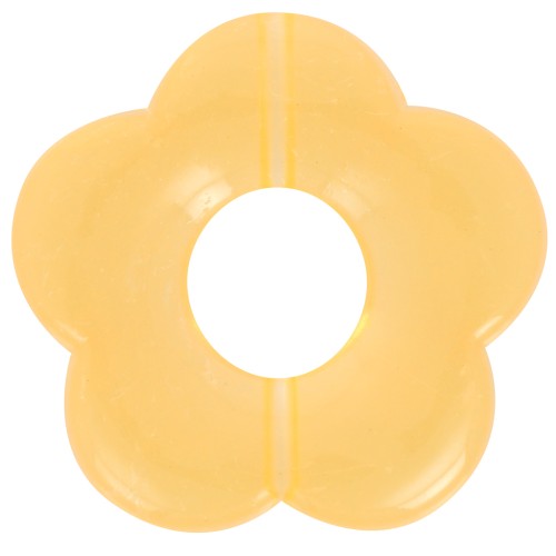 26mm Clear acrylic flower bead - Orange Yellow x1