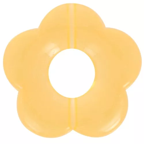 26mm Clear acrylic flower bead - Orange Yellow x1