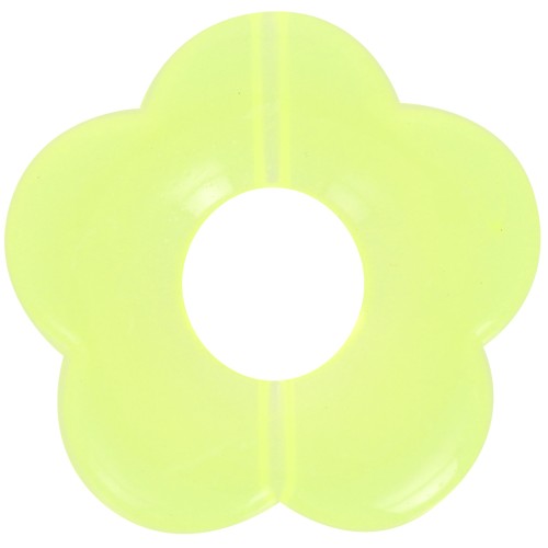 26mm Clear acrylic flower bead - Apple green x1