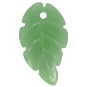 18x10mm Glass leaf pendant - Green x1|raw }}