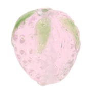 16x14mm Glass strawberry bead -Transparent Pink x1