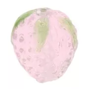 16x14mm Glass strawberry bead -Transparent Pink x1