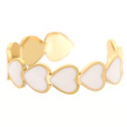 316L stainless steel epoxy resin Adjustable heart ring S52 to S58 - Gold - Whitex1|raw }}