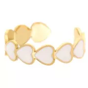 316L stainless steel epoxy resin Adjustable heart ring S52 to S58 - Gold - Whitex1