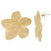 30mm Stainless steel 304L Cherry blossom earrings - Gold x2