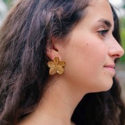 30mm Stainless steel 304L Cherry blossom earrings - Gold x2