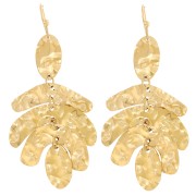 57x27mm 316L stainless steel Leaf earrings - Gold x2