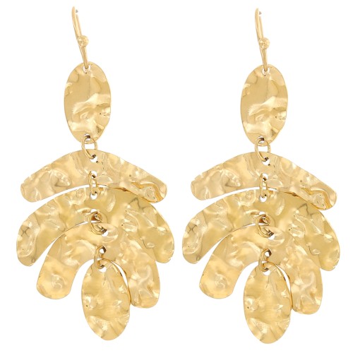 57x27mm 316L stainless steel Leaf earrings - Gold x2