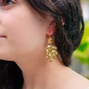 57x27mm 316L stainless steel Leaf earrings - Gold x2