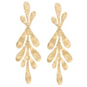 63X20mm 316L stainless steel Leaf earrings - Gold x2
