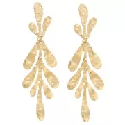 63X20mm 316L stainless steel Leaf earrings - Gold x2