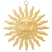 30mm 304L stainless steel face sun pendant - gold x1|raw }}