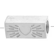 7x3mm 316L stainless steel Rectangular tube bead heart pattern x1