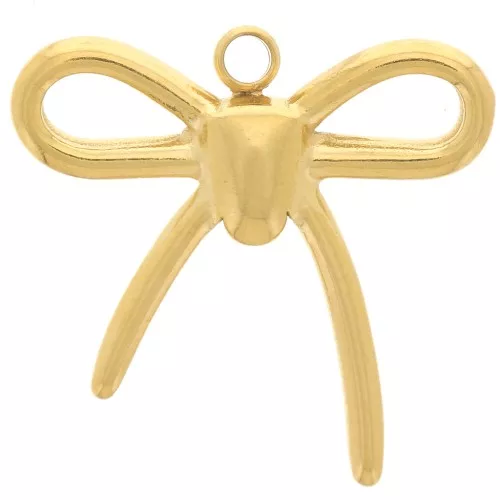 16x17mm 304L stainless steel Knot charm - Gold x1
