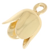 6mm Tulip shells with ring - Gold Tone x10