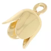 6mm Tulip shells with ring - Gold Tone x10