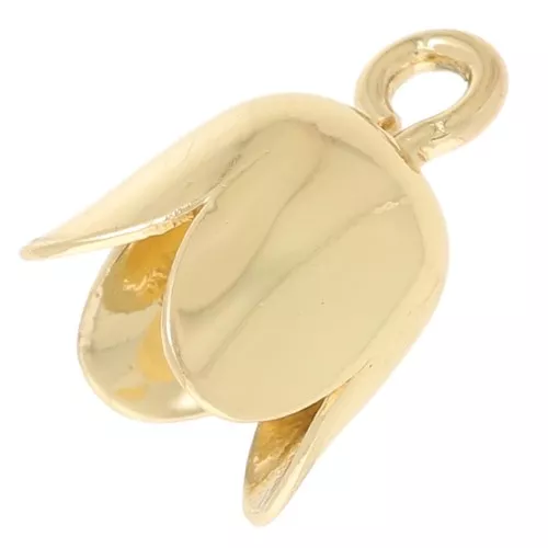 6mm Tulip shells with ring - Gold Tone x10