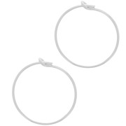 925 silver  15mm x 0.7mm Creole to decorate x2|raw }}