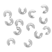 3mm crimp beads covers - Silver Tone x50|raw }}