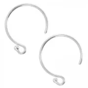 925 silver 13mm round Earhook x2