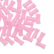 11x5mm Opaque acrylic bamboo tube beads - Pink x30