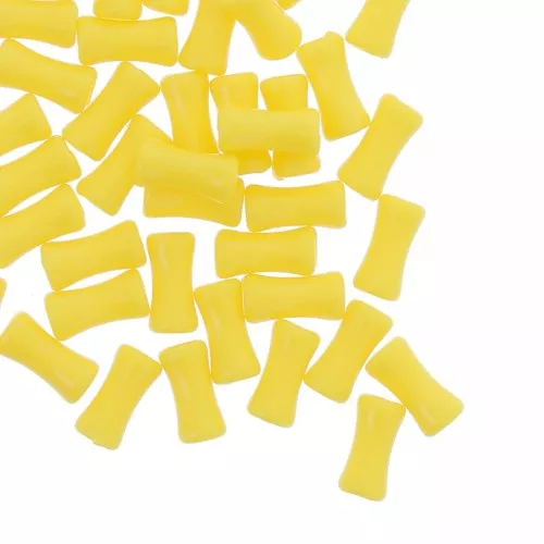 11x5mm Opaque acrylic bamboo tube beads - Yellow x30