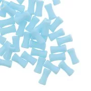 11x5mm Opaque acrylic bamboo tube beads - Light blue x30