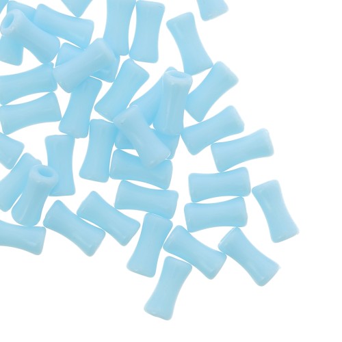 11x5mm Opaque acrylic bamboo tube beads - Light blue x30