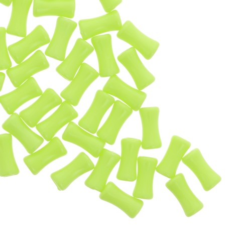 11x5mm Opaque acrylic bamboo tube beads - Neon Green x30