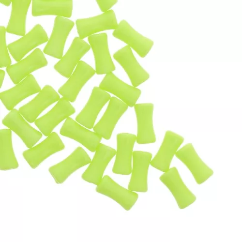 11x5mm Opaque acrylic bamboo tube beads - Neon Green x30