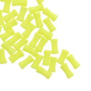 11x5mm Opaque acrylic bamboo tube beads - Neon Yellow x30