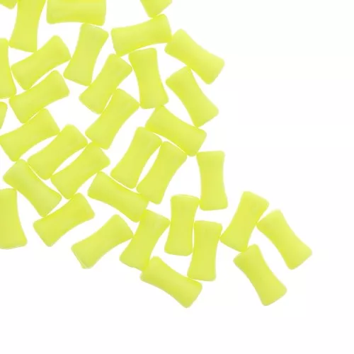 11x5mm Opaque acrylic bamboo tube beads - Neon Yellow x30