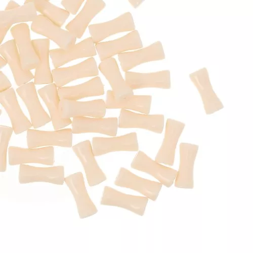 13x5mm Opaque acrylic bamboo tube beads - Nude x15