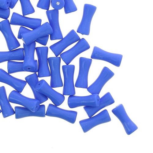 13x5mm Opaque acrylic bamboo tube beads - Blue x15