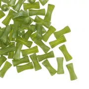 13x5mm Clear acrylic bamboo tube beads - Marbled Green x15