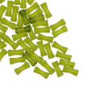 13x8mm Clear acrylic bamboo tube beads - Green x15