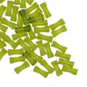 13x8mm Clear acrylic bamboo tube beads - Green x15