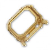 Cabochon setting PureCrystal 4600 rectangular 10x8mm Gold tone