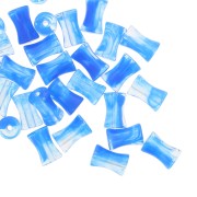 13x8mm Clear acrylic bamboo tube beads - Marbled blue x20|raw }}