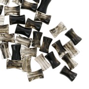 13x8mm Clear acrylic bamboo tube beads - Marbled Black x20|raw }}