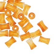 13x8mm Clear acrylic bamboo tube beads - Marbled Orange Yellow x20|raw }}