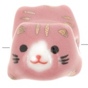 11x16mm Ceramic cat bead - Pink x1|raw }}