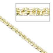 Aluminium Belcher chain links 4mm fine Gold plated x1m