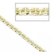 Aluminium Belcher chain links 4mm fine Gold plated x1m