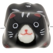 11x16mm Ceramic cat bead - Black x1|raw }}
