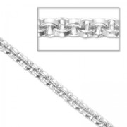 Aluminium Chain belcher links 4mm Rhodium tone x1m|raw }}