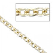 Aluminium Chain oval links 5mm fine Gold plated x1m|raw }}