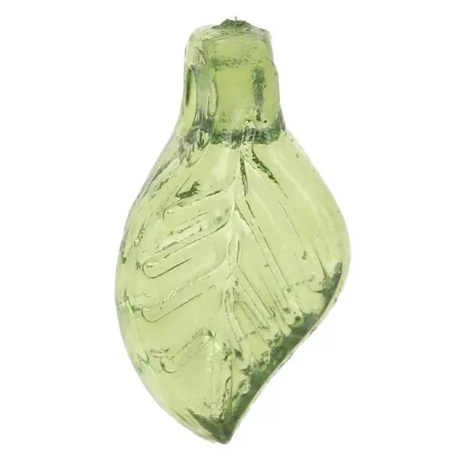 Glass leaves 12x6.5 mm - Light green x6