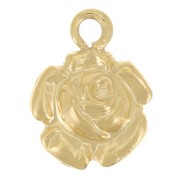 6.5mm Mini rose charm - Gold filled x1