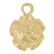6.5mm Mini rose charm - Gold filled x1